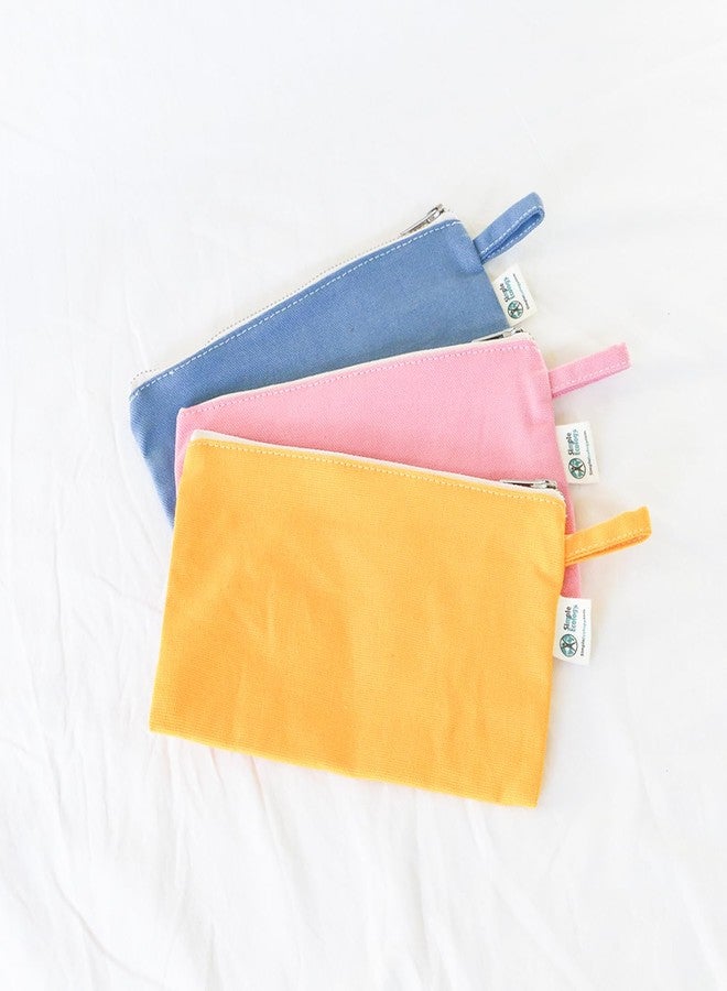 Simple Ecology Organic Cotton Canvas Zipper Toiletry, Cosmetic, Travel, Pencil Pouch - Yellow - Image 5